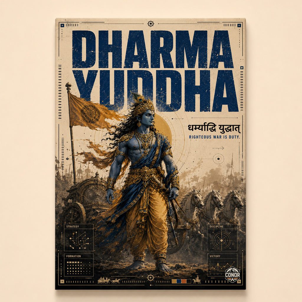 Dharma Yuddha - Canvas Wall Art (CONQR_KRISHNA_009)