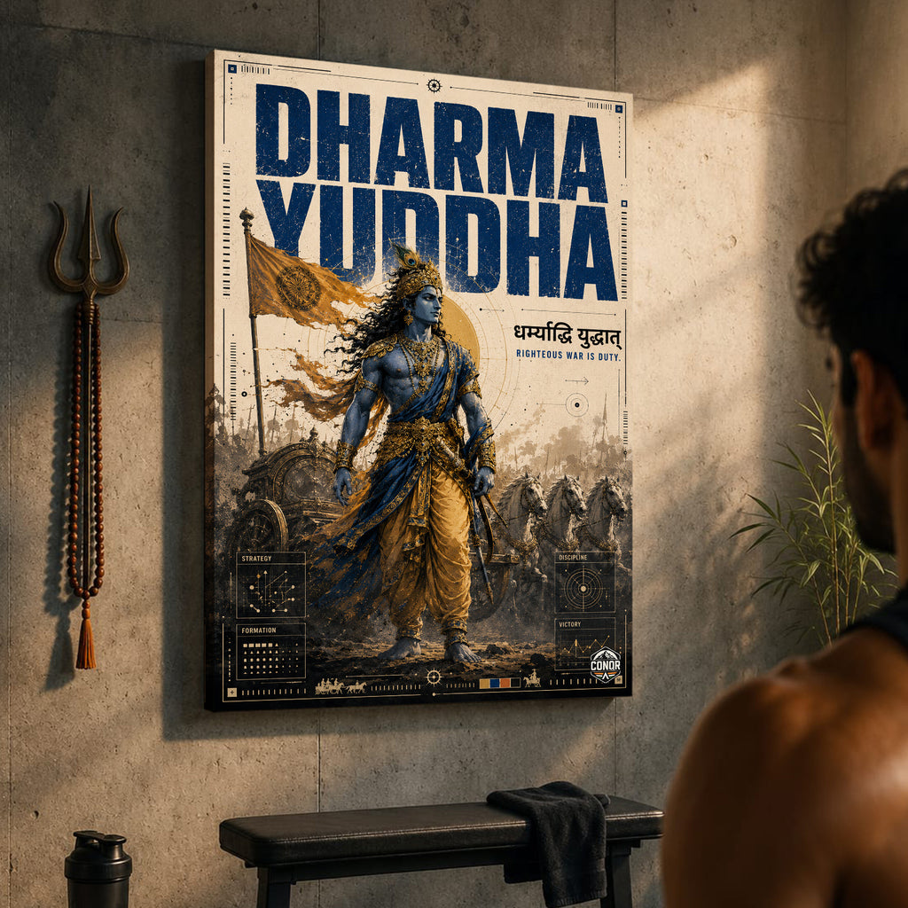 Dharma Yuddha - Canvas Wall Art (CONQR_KRISHNA_009)