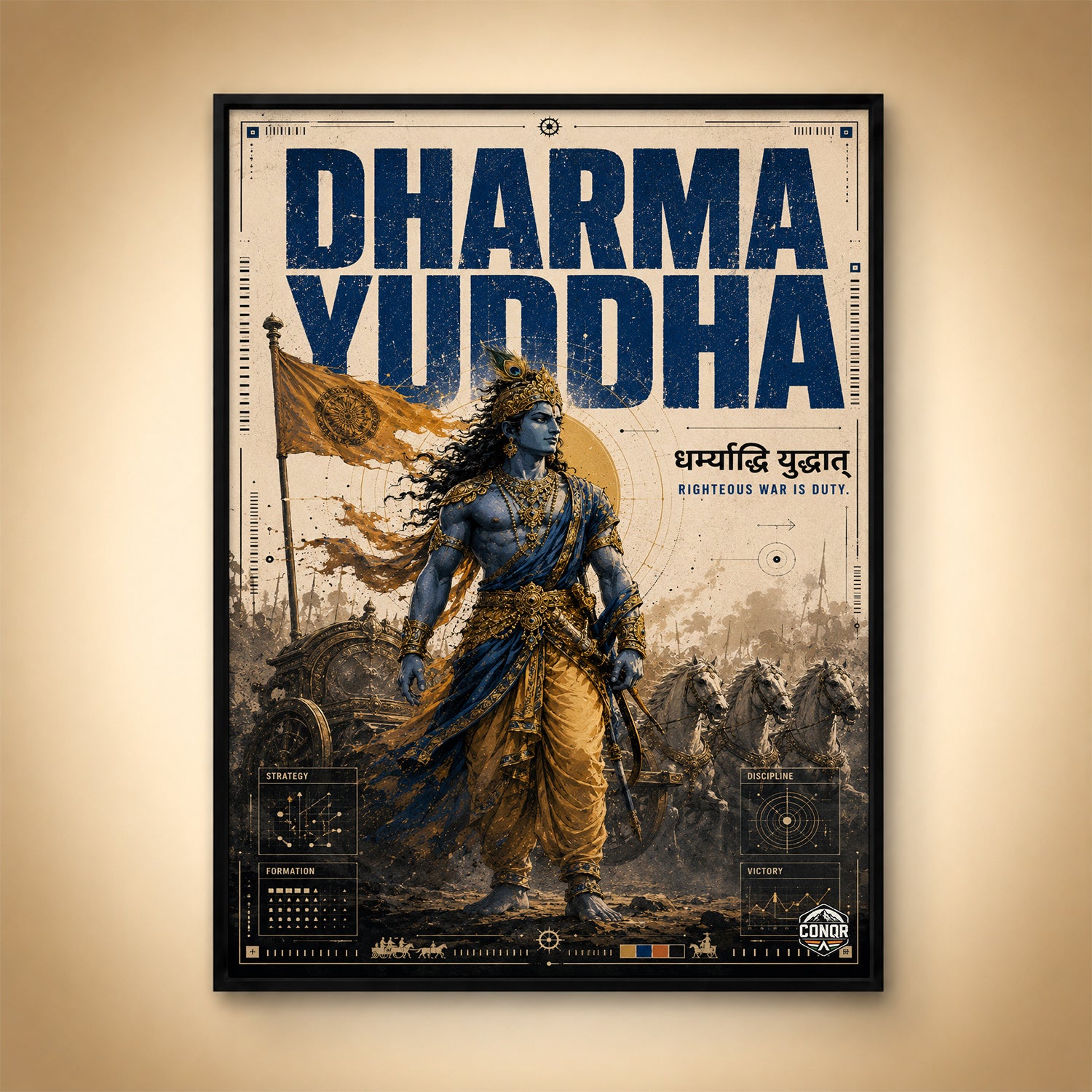 Dharma Yuddha - Canvas Wall Art (CONQR_KRISHNA_009)