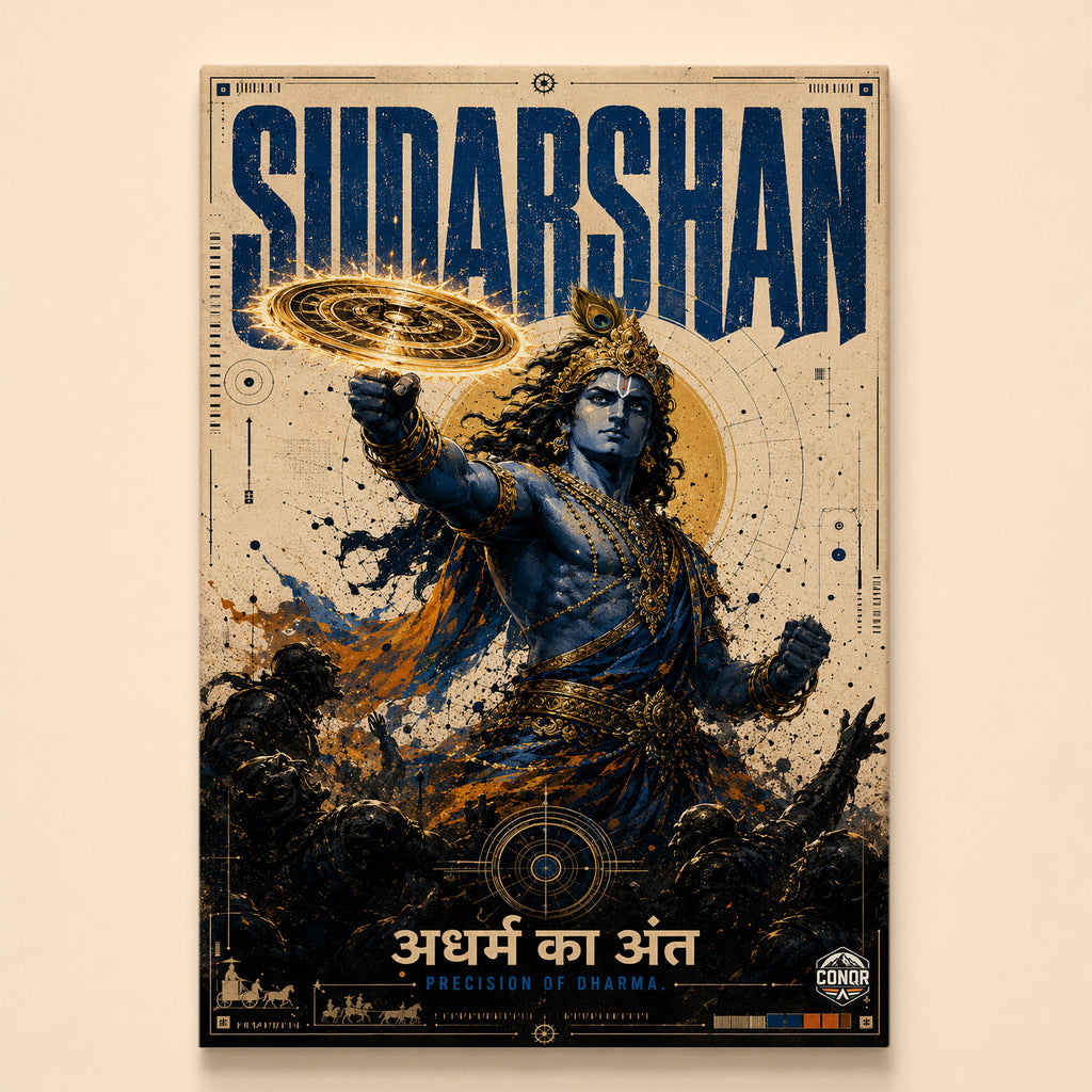 Sudarshan Krishna - Canvas Wall Art (CONQR_KRISHNA_011)