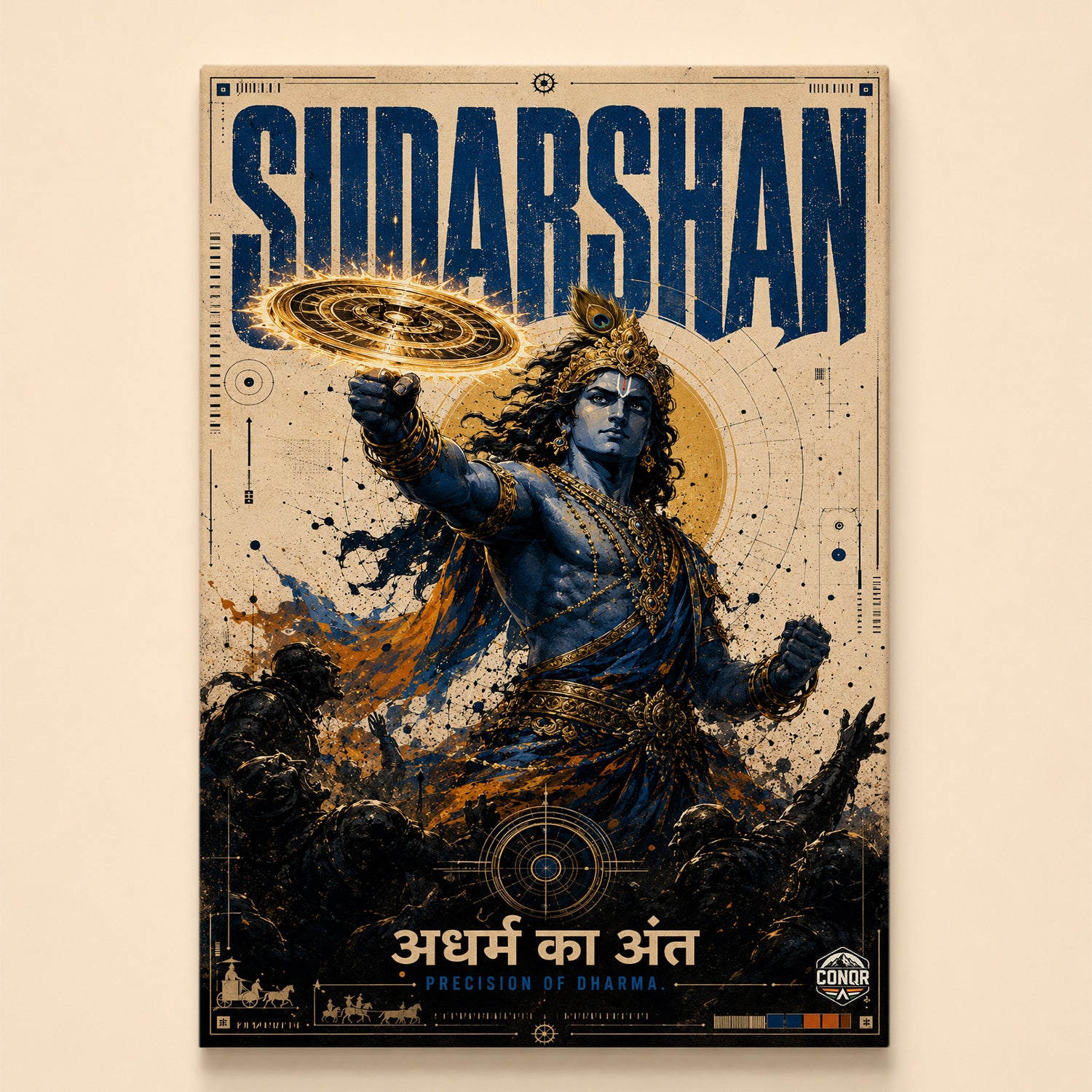 Sudarshan Krishna - Canvas Wall Art (CONQR_KRISHNA_011)