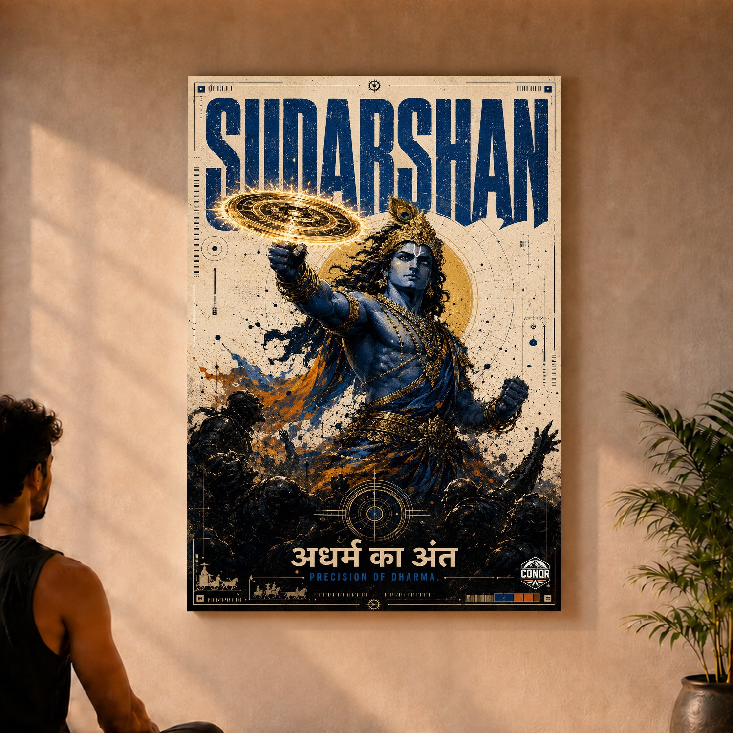 Sudarshan Krishna - Canvas Wall Art (CONQR_KRISHNA_011)