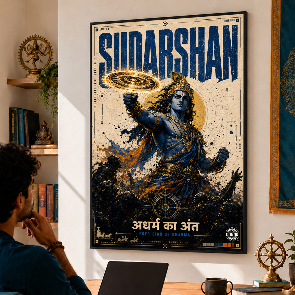Sudarshan Krishna - Canvas Wall Art (CONQR_KRISHNA_011)