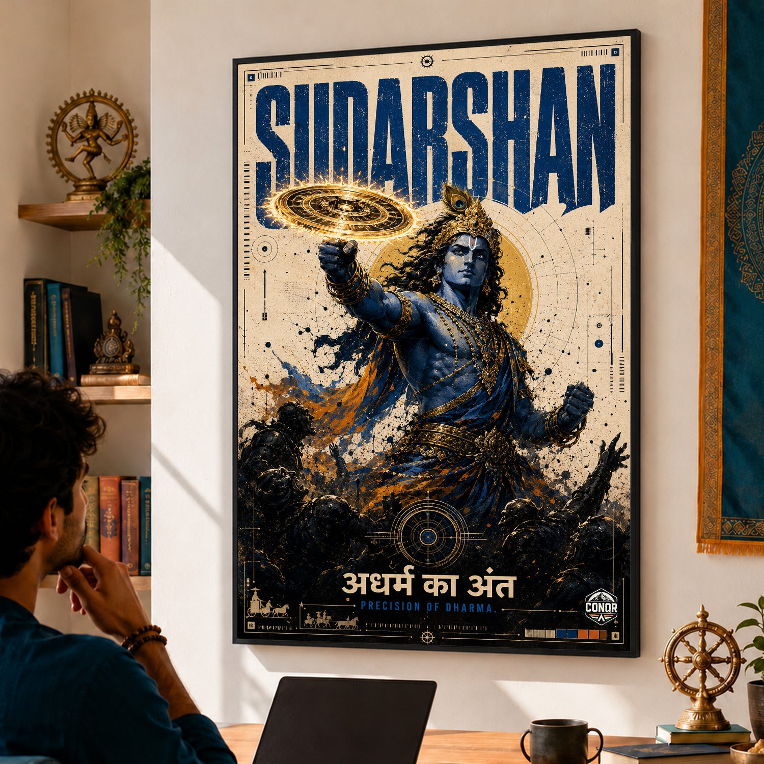 Sudarshan Krishna - Canvas Wall Art (CONQR_KRISHNA_011)