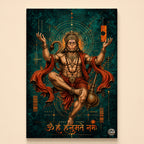Hanuman Cosmic Meditation - Canvas Wall Art (CONQR_SAN_HAN_06)