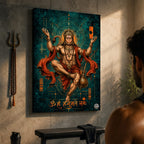 Hanuman Cosmic Meditation - Canvas Wall Art (CONQR_SAN_HAN_06)