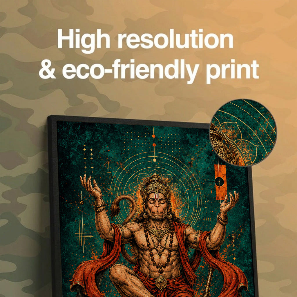 Hanuman Cosmic Meditation - Canvas Wall Art (CONQR_SAN_HAN_06)