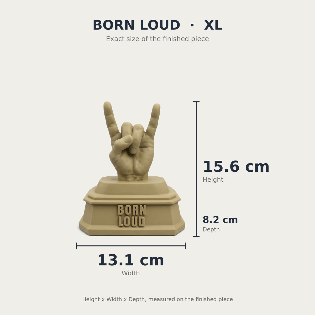 Born Loud — Rock Hand Desk Sculpture | Lightweight PLA Material