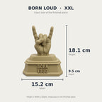 Born Loud — Rock Hand Desk Sculpture | Lightweight PLA Material