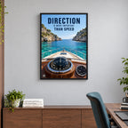 24×36 Direction Over Speed black-box framed motivational wall art