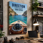 36×48 Direction Over Speed gallery-wrap motivational canvas wall art