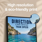 Close-up of premium Direction Over Speed canvas print texture