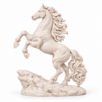 CONQR Horse lightweight 3D printed PLA desk statue, 10 inch, Warm Beige - white background