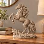 CONQR Horse lightweight 3D printed PLA desk statue, 10 inch, Sandstorm - home console