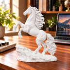 CONQR Horse lightweight 3D printed PLA desk statue, 10 inch, White - office desk