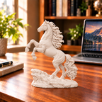 CONQR Horse lightweight 3D printed PLA desk statue, 8 inch, Warm Beige - office desk