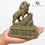 XL The Lion sculpture held above a palm, 150 × 129 × 81 mm