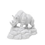 CONQR Charging Rhino desk statue in White – on a white background