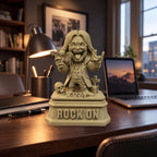 Rock On XL (176 mm) on a dark wooden desk, shown to scale beside a lamp and laptop