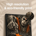 Close-up of premium Where You Lead Hanuman canvas print texture