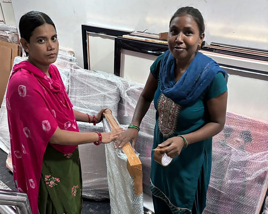 Pushpa and Jaya, CONQR packing team