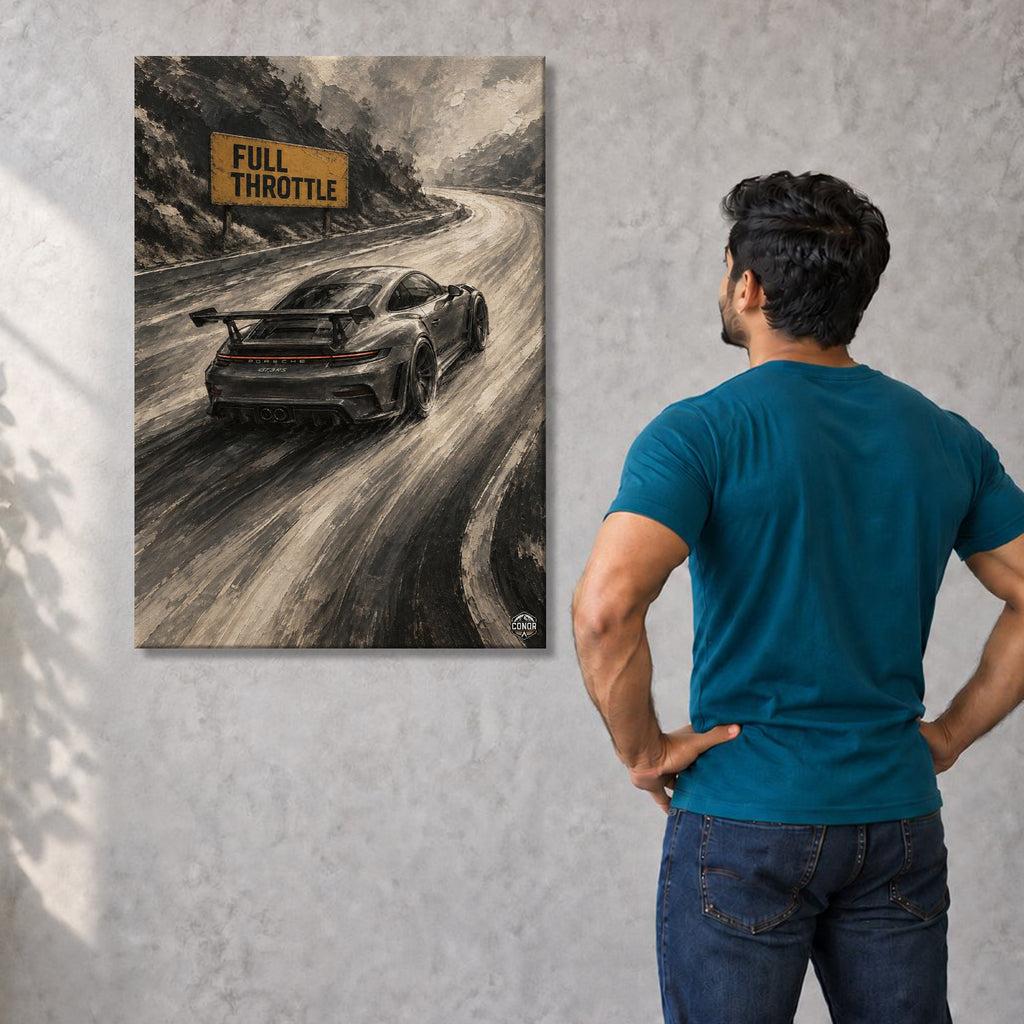 24×36 Full Throttle gallery-wrap automotive canvas wall art