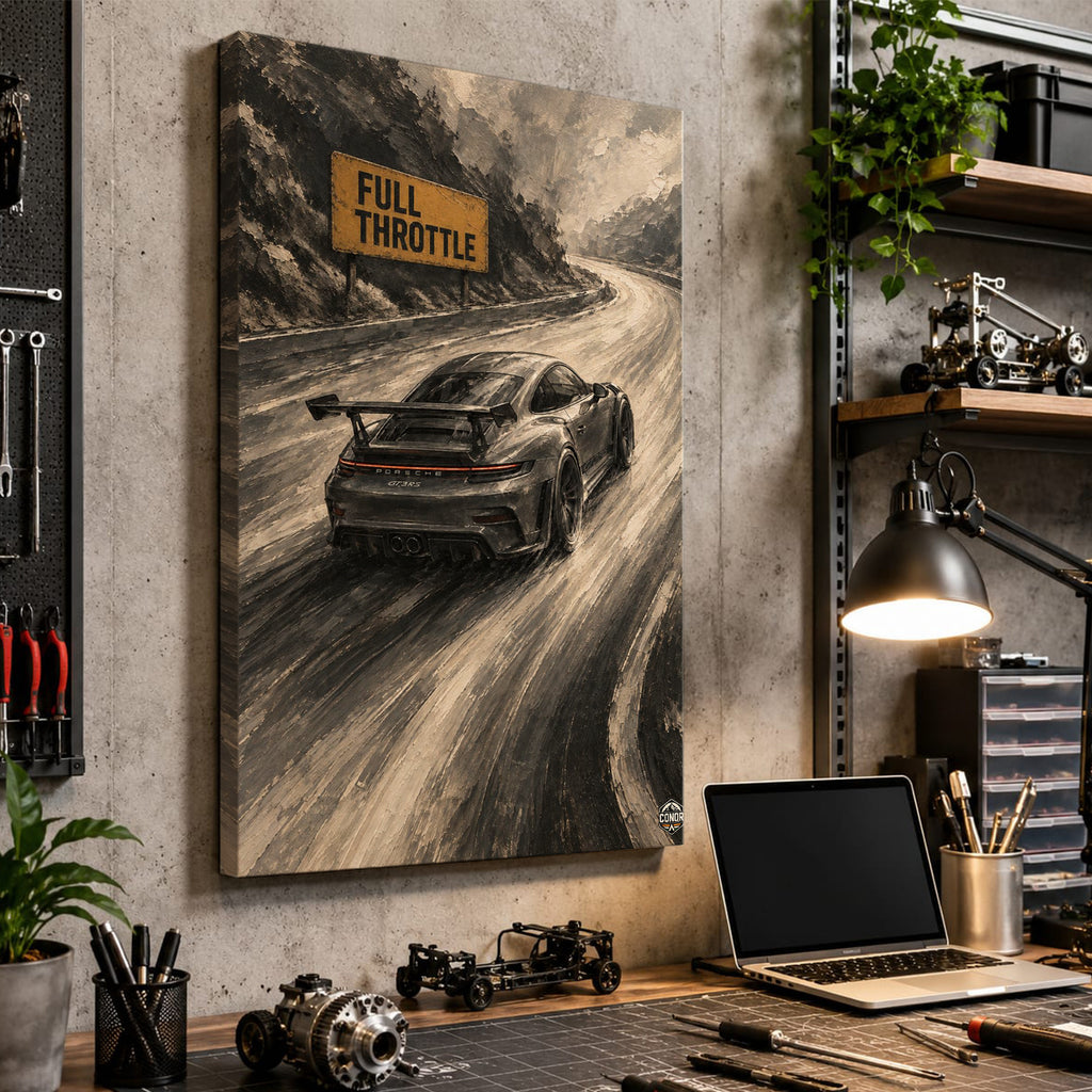 36×48 Full Throttle gallery-wrap automotive canvas wall art