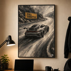 36×48 Full Throttle black-box framed automotive wall art