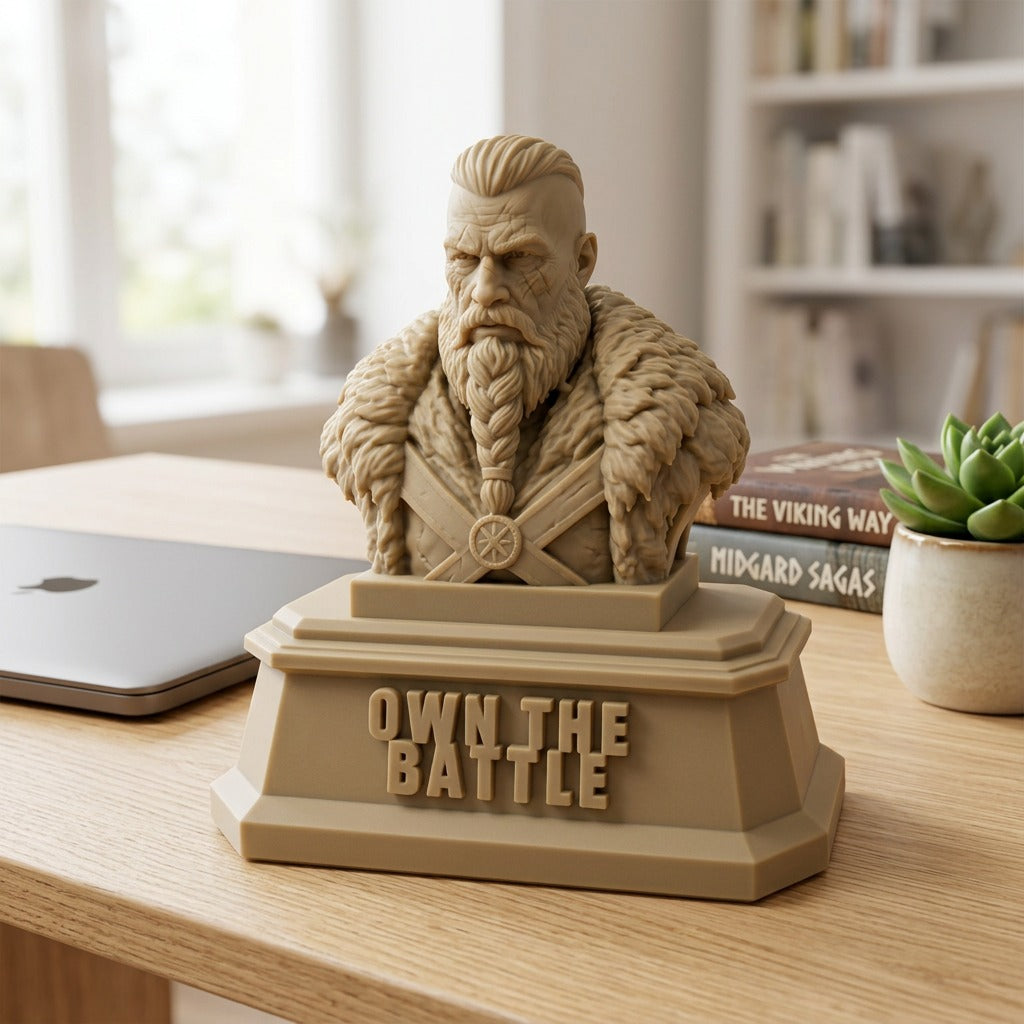 The Warrior — Motivational Desk Sculpture | Lightweight PLA Material