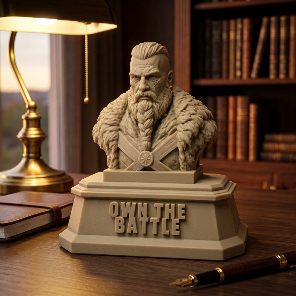 The Warrior — Motivational Desk Sculpture | Lightweight PLA Material