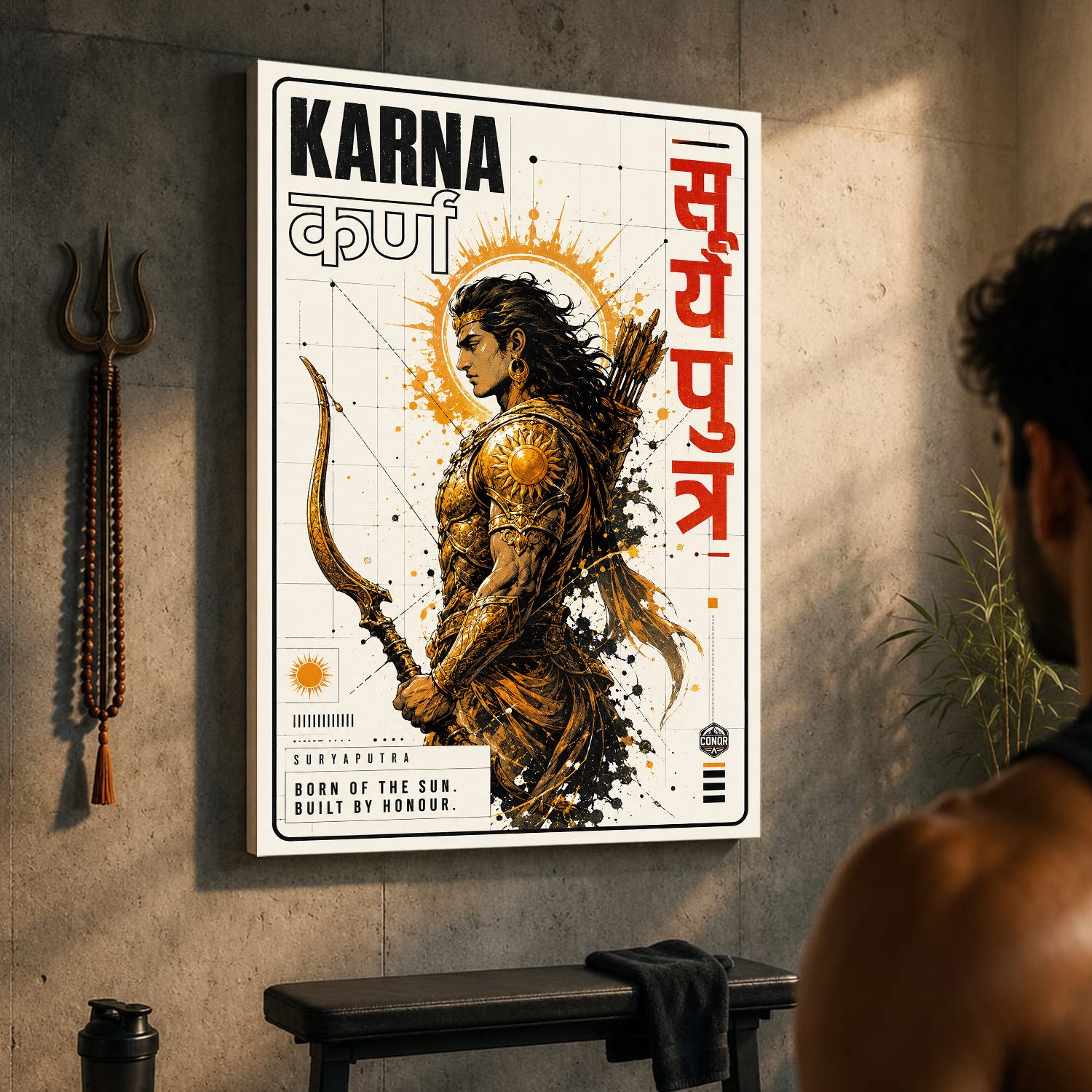 Karn Bhagwa Warrior Wall Art (CONQR_KARN_009)