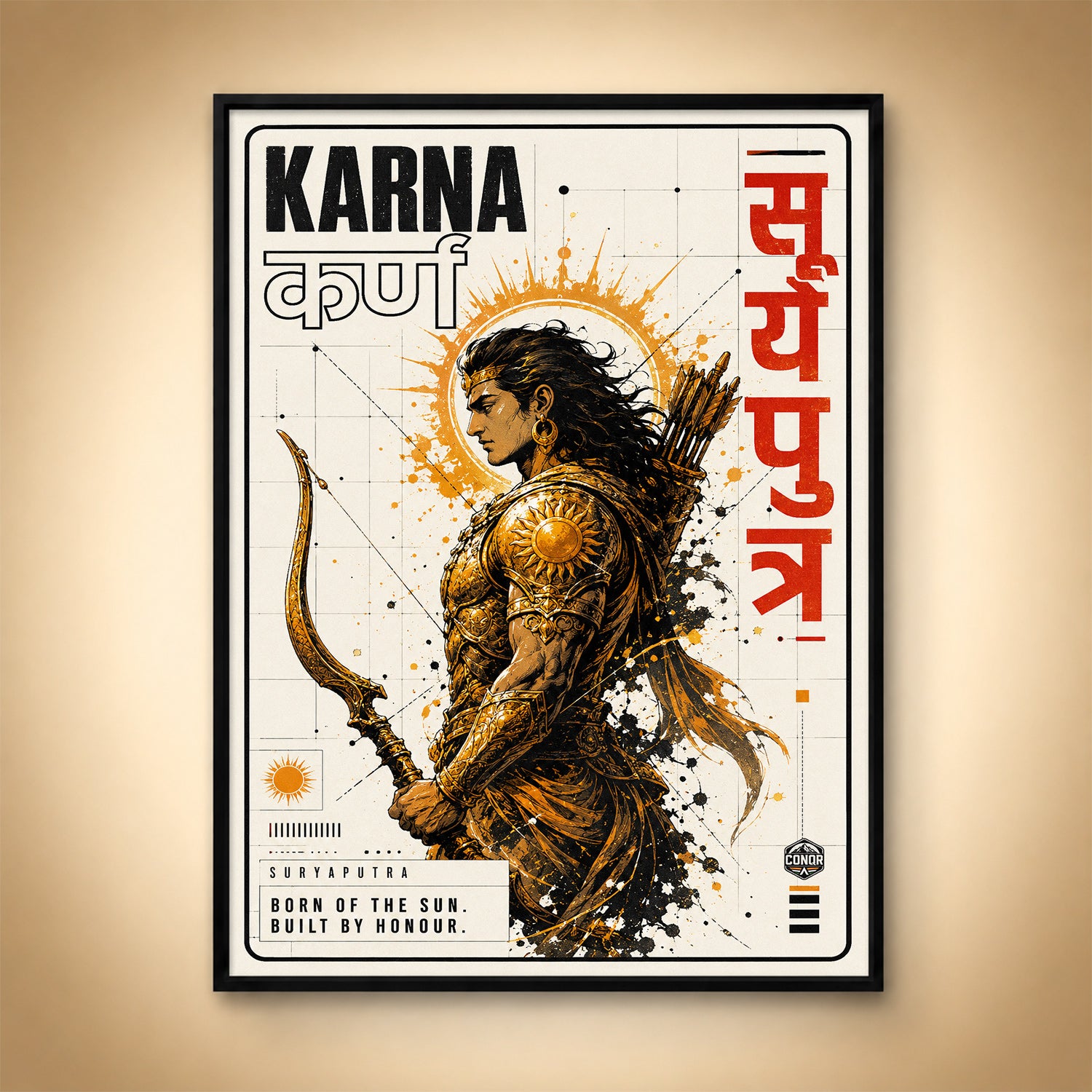Karn Bhagwa Warrior Wall Art (CONQR_KARN_009)