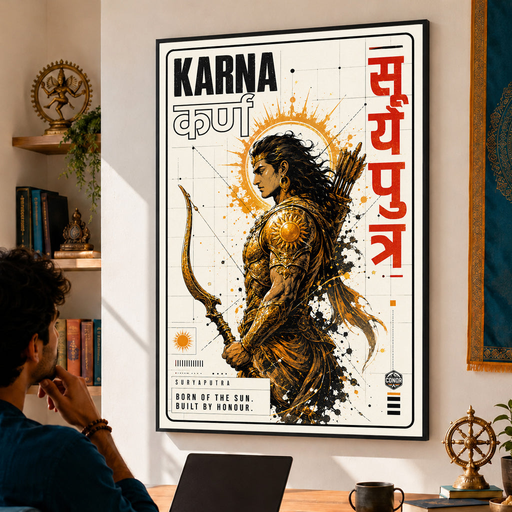 Karn Bhagwa Warrior Wall Art (CONQR_KARN_009)