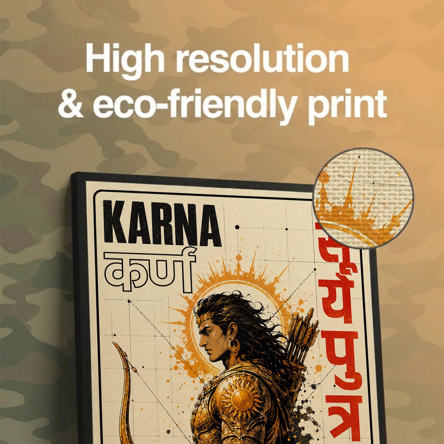 Karn Bhagwa Warrior Wall Art (CONQR_KARN_009)
