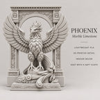 The Phoenix Rise Again desk sculpture in Marble Limestone, large, 20 cm, material and care details