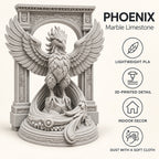 The Phoenix Rise Again desk sculpture in Marble Limestone, small, 14.5 cm, material and care details