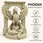 The Phoenix Rise Again desk sculpture in Marble Sandstone, small, 14.5 cm, material and care details