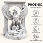 The Phoenix Rise Again desk sculpture in Marble White, small, 14.5 cm, material and care details
