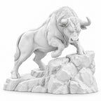 CONQR Raging Bull desk statue in White on white background
